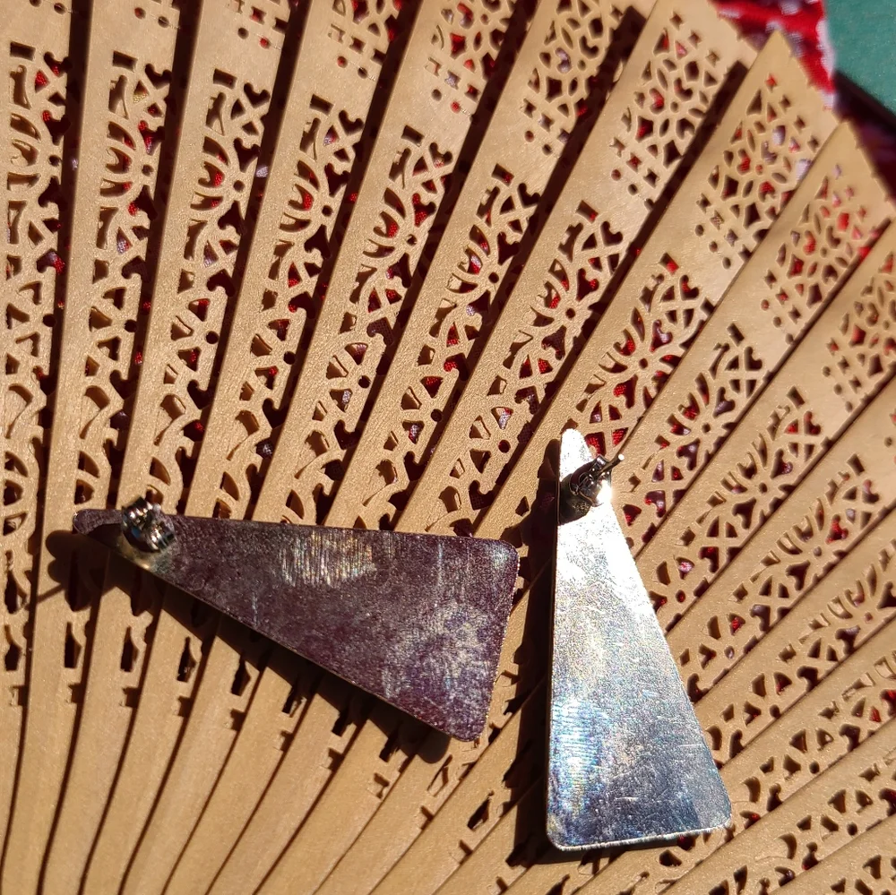 Vintage Multicolor Triangle Earrings